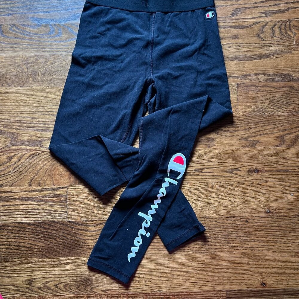 EUC Champion Womens Black Athletic Leggings Sz M